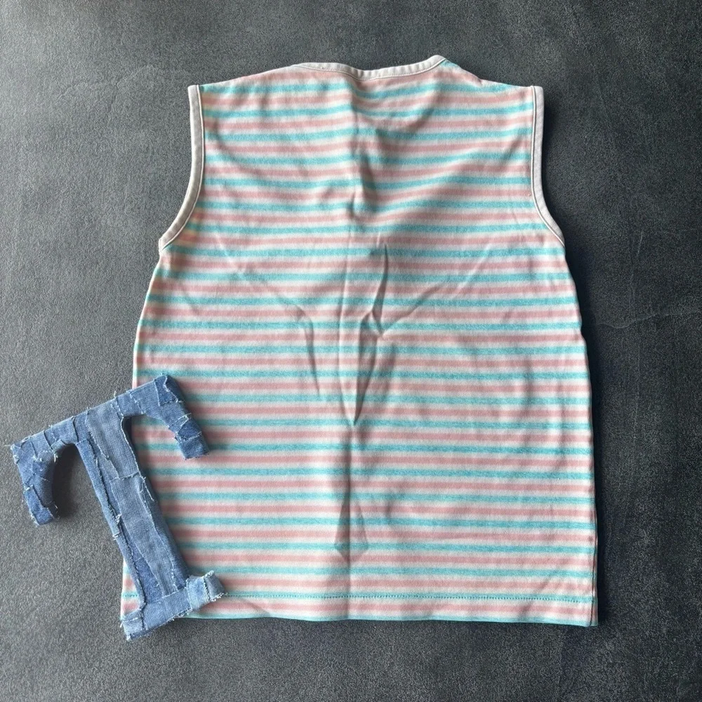 ✨ Vintage 80s Striped Tank | Mister K | Made in Singapore - Picture 2 of 3